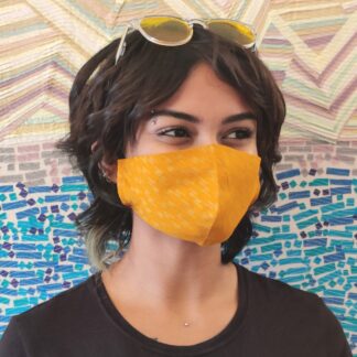 Stay Safe Yellow Woven Mask